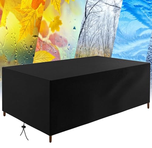AAFUOO Gartenmöbel Abdeckung Wasserdicht 300x300x80cm Abdeckung für Gartenmöbel, Reißfest Anti-UV Winterfest Outdoor Tischabdeckung, Schutzhülle für Loungemöbel Gartentische Terrassenmöbel, Schwarz von AAFUOO