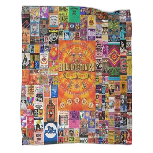 AAHARYA 3D-Plüschdecke mit Retro-Kunstmotiv, für Erwachsene und Kinder, Flauschige Decke, modisches Muster, Plüschdecke, Schlafzimmerdekoration, 100 x 130 cm von AAHARYA