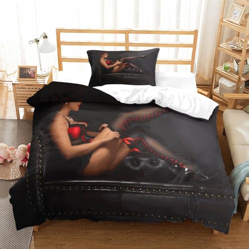 AAHARYA Erotische weiche Bettwäsche-Set für Erwachsene, Bettbezug-Set mit coolen Mustern, wendbares Bettwäsche-Set mit Kissenbezug, Einzelbett (135 x 200 cm) von AAHARYA