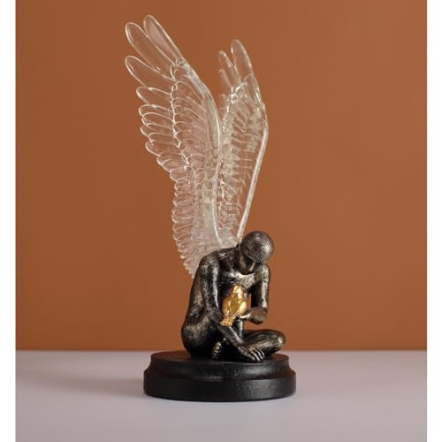 AAHIFIT Minimalistische Moderne Engel Figur Statuen für Home Office Bücherregal Dekoration (Transparente Flügel A) von AAHIFIT