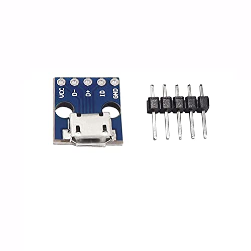 AAKOMA 10pcsitch 250V 5A 2 Pin 1NO Griff Endschalter Taktschalter empfindlich + 10PCS Micro USB auf DIP Adapterplatine 2,54 mm Micro USB Schnittstelle Netzteil 5Pin Platine 5V Breakout Modul von AAKOMA