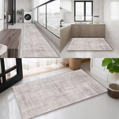 AAKSUS Abstraktes Läufer Flur Küche Waschbar rutschfest 90x400cm Grau Lange Küchenteppich Flur TeppichLäufer Wohnzimmer Schlafzimmer Küchenläufer Flurteppich Teppiche Meterware von AAKSUS