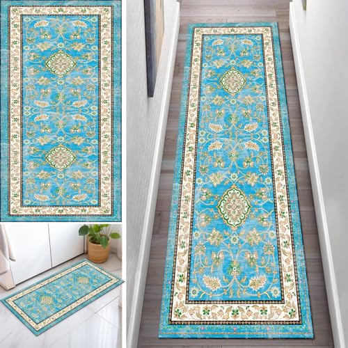 AAKSUS Läufer Flur Küche Waschbar rutschfest 100x250cm Marokko Mehrfarbig Lang Küchenteppich Flurteppich Teppich Fur Korridor Wohnzimmer Schlafzimmer Meterware Anpassbar von AAKSUS