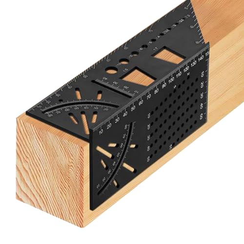 AALLYN Quadratisches Größenmaßlineal für die Holzbearbeitung | Multi-Angle Measuring Ruler | 45/90 Grad Winkelmesser Holzbearbeitung | Winkellineal, Messwerkzeuge für Holzbearbeitung von AALLYN