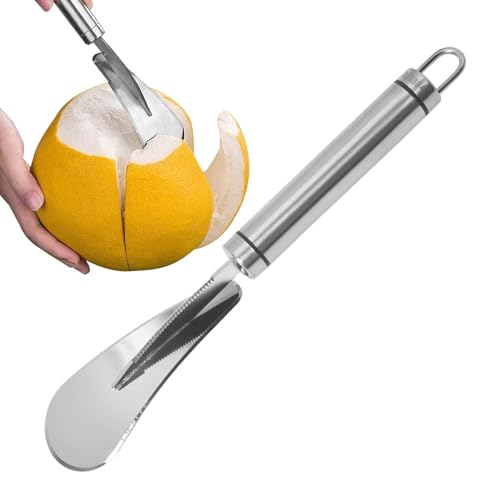 Stainless Steel Pomelo Opener | Grapefruitmesser Kitchen Gadgets | Edelstahl Orangenschäler mit langem Griff | Kreativer Zitrusschäler Küchenhelfer für Zitrusfrüchte, Zitrone oder Orange (1/2 Stück) von AALLYN