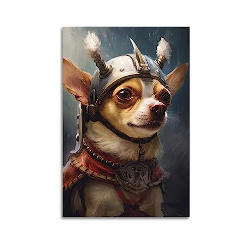 Chihuahua-Wikinger-Poster, dekoratives Gemälde, Leinwand-Wandposter und Kunstdruck, modernes Familienschlafzimmer-Dekor-Poster, 30 x 45 cm von AAMNA