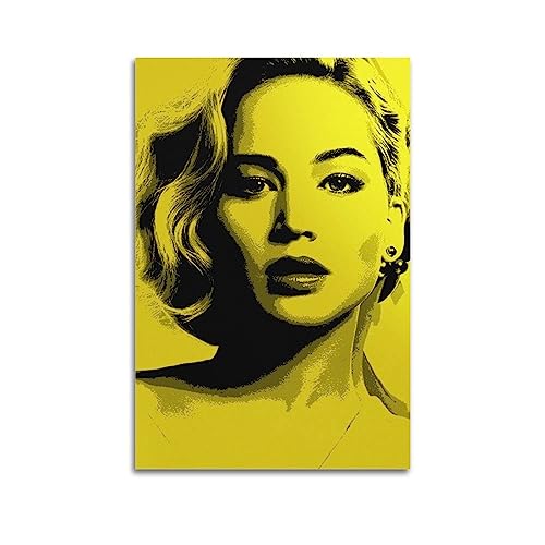 Jennifer Shrader Lawrence Poster, dekoratives Gemälde, Leinwand, Wandposter und Kunstdruck, modernes Familienschlafzimmer-Dekor-Poster, 40 x 60 cm von AAMNA