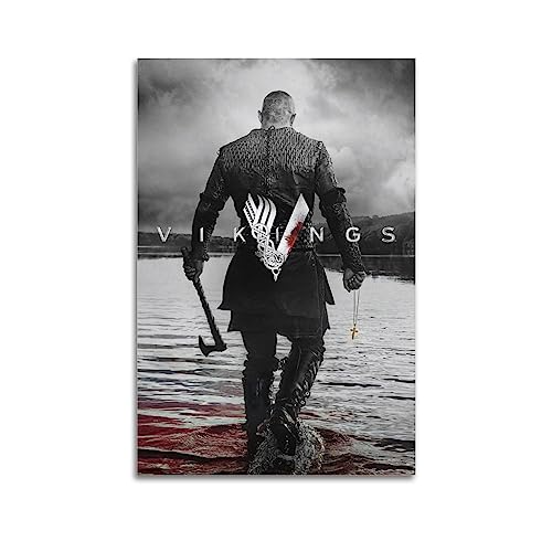 Vikings Ragnar Lothbrok Poster, dekoratives Gemälde, Leinwand-Wandposter und Kunstdruck, modernes Familienschlafzimmer-Dekor-Poster, 50 x 75 cm von AAMNA