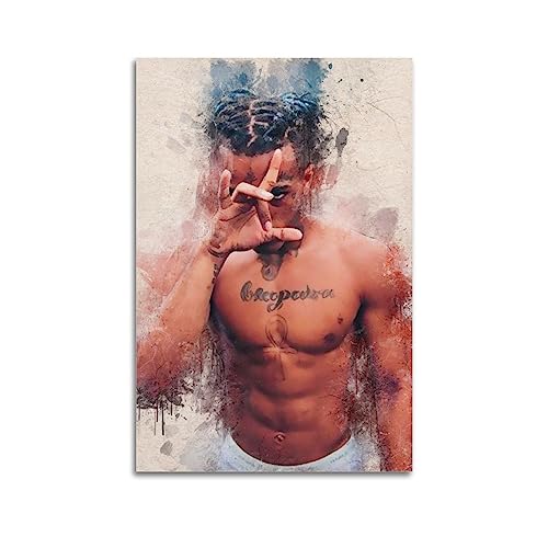 XXXTentacion Poster, dekoratives Gemälde, Leinwand, Wandposter und Kunstdruck, modernes Familienschlafzimmer-Dekor-Poster, 40 x 60 cm von AAMNA