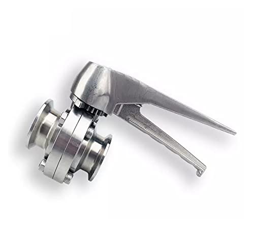 1-1/2" 38 mm S304 Edelstahl 1,5 Zoll DREI-Clip-Schmetterlingsventil(Stainless Handle) von AANAN