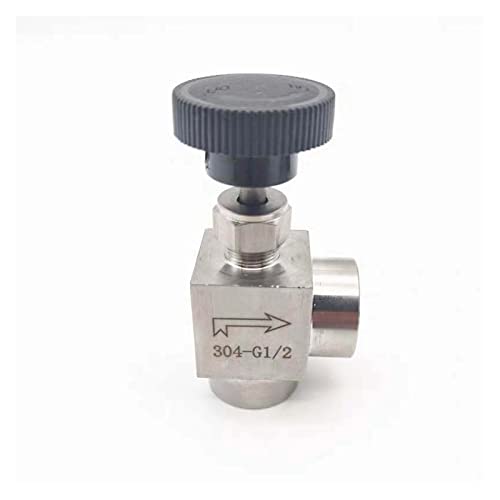 AANAN 1/8 "1/4" 3/8 "1/2" BSP Innengewinde Einstellbares Nadelventil 90 Grad Edelstahl 304 EIN/AUS(1/2") von AANAN