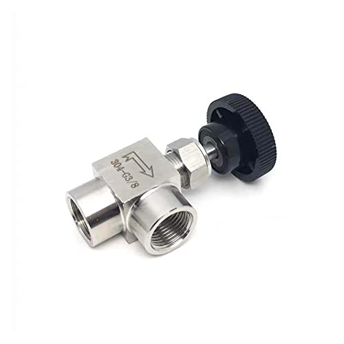 AANAN 1/8 "1/4" 3/8 "1/2" BSP Innengewinde Einstellbares Nadelventil 90 Grad Edelstahl 304 EIN/AUS(3/8") von AANAN