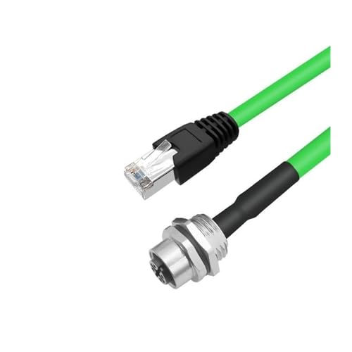 M12 Aviation Connector Board Vorder- und Rückseite Buchse Männliche und Weibliche Anschlüsse Umgewandelt Zu RJ45 Mit Kristall Kopf A/D/X Typ Industrielle Netzwerk Kabel(4P -A female after,0.5M) von AANAN