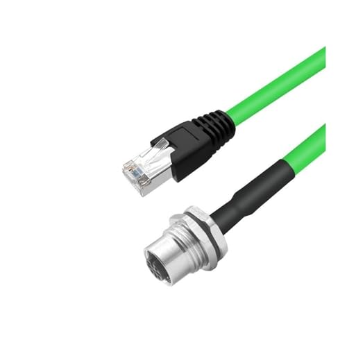 M12 Aviation Connector Board Vorder- und Rückseite Buchse Männliche und Weibliche Anschlüsse Umgewandelt Zu RJ45 Mit Kristall Kopf A/D/X Typ Industrielle Netzwerk Kabel(4P -A female front,0.5M) von AANAN