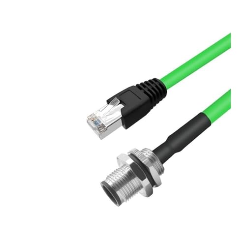 M12 Aviation Connector Board Vorder- und Rückseite Buchse Männliche und Weibliche Anschlüsse Umgewandelt Zu RJ45 Mit Kristall Kopf A/D/X Typ Industrielle Netzwerk Kabel(4p- A- male after,0.5M) von AANAN