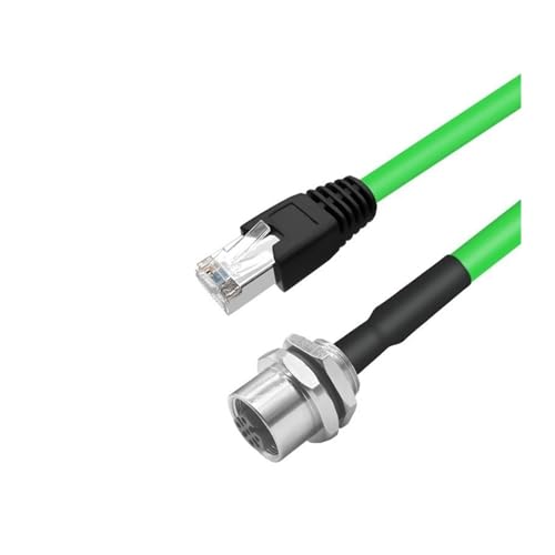 M12 Aviation Connector Board Vorder- und Rückseite Buchse Männliche und Weibliche Anschlüsse Umgewandelt Zu RJ45 Mit Kristall Kopf A/D/X Typ Industrielle Netzwerk Kabel(4p- D Female after,0.5M) von AANAN