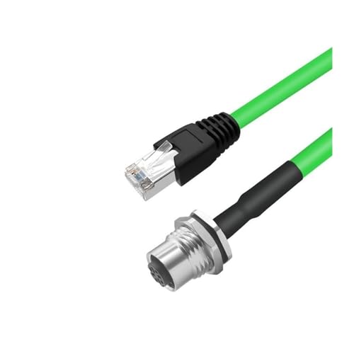 M12 Aviation Connector Board Vorder- und Rückseite Buchse Männliche und Weibliche Anschlüsse Umgewandelt Zu RJ45 Mit Kristall Kopf A/D/X Typ Industrielle Netzwerk Kabel(4p- D Female front,1M) von AANAN