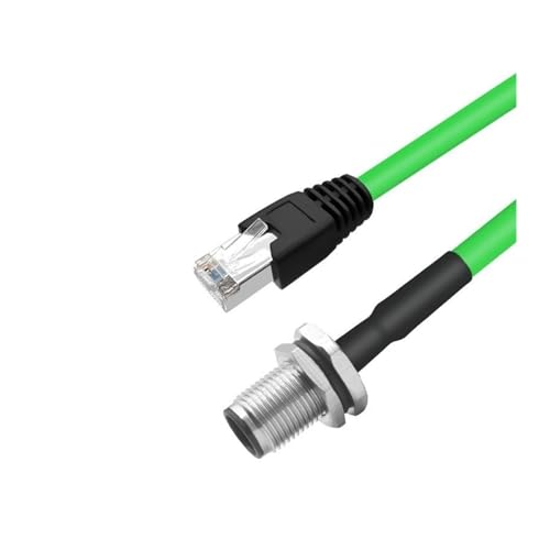 M12 Aviation Connector Board Vorder- und Rückseite Buchse Männliche und Weibliche Anschlüsse Umgewandelt Zu RJ45 Mit Kristall Kopf A/D/X Typ Industrielle Netzwerk Kabel(4p- D- male front,0.5M) von AANAN