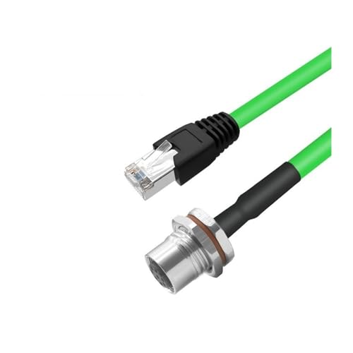 M12 Aviation Connector Board Vorder- und Rückseite Buchse Männliche und Weibliche Anschlüsse Umgewandelt Zu RJ45 Mit Kristall Kopf A/D/X Typ Industrielle Netzwerk Kabel(8P -A female front,0.5M) von AANAN