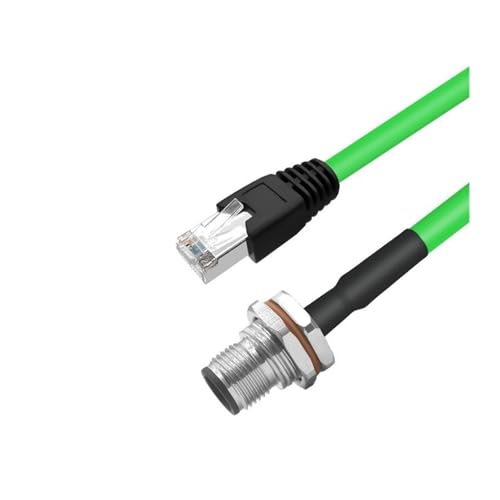 M12 Aviation Connector Board Vorder- und Rückseite Buchse Männliche und Weibliche Anschlüsse Umgewandelt Zu RJ45 Mit Kristall Kopf A/D/X Typ Industrielle Netzwerk Kabel(8p- A- male front,5M) von AANAN