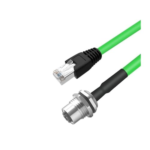 M12 Aviation Connector Board Vorder- und Rückseite Buchse Männliche und Weibliche Anschlüsse Umgewandelt Zu RJ45 Mit Kristall Kopf A/D/X Typ Industrielle Netzwerk Kabel(8p- X- male front,0.5M) von AANAN
