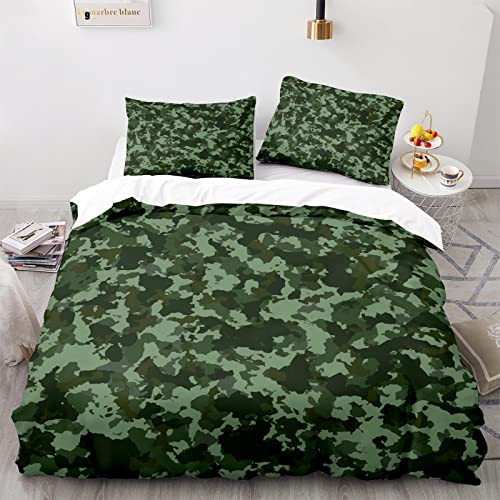 AANKA Bettwasche135X200Cm Weich Bequem Bettwäsche Sets Mikrofaser Bettwäsche Camouflage 135 X 200 cm + 2X Kissenbezüge 80X80Cm von AANKA