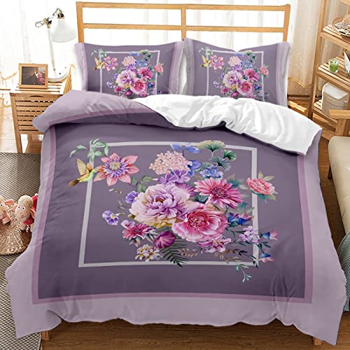 AANKA Microfaser Winterbettwäsche Blumen Bettwäsche Weich Bequem Mit 2 Kissenbezügen 80X80Cm Bettwäsche Kinder 240X260 von AANKA