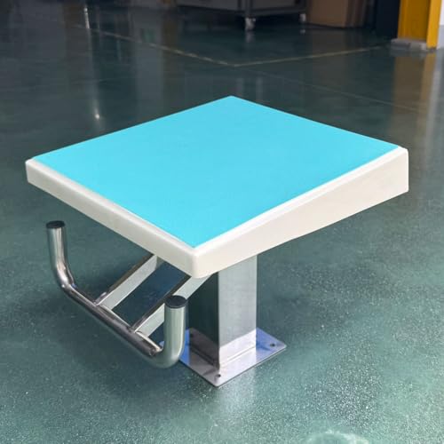 AANNAA Sprungbrett mit 271 kg Tragkraft und Rutschfester Oberfläche – Basis aus Edelstahl 304 for Pools und Wasserparks(Blue and White) von AANNAA