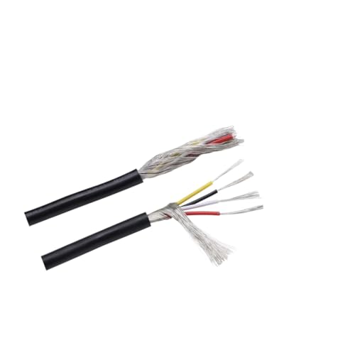 Abgeschirmtes 2-adriges auf 4-adriges PVC-isoliertes Audio-Lautsprecher- und Kopfhörerkabel – 10 m, 30 AWG Kupfer-Signalsteuerkabel, 1 Stück(GRAY,10M-30AWG (3CORES)) von AANNAA
