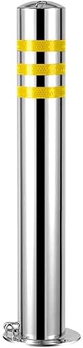For Parkplatz Lot/Road Traffic/Baustelle Lockable Edelstahl Safety Bollard With Reflective Strips,For Garage Parkplatz Lot(76*600mm) von AANNAA