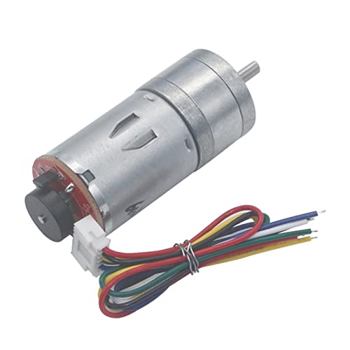 Gleichstrom-Getriebemotor JGA25-370 mit hohem Drehmoment und Encoder – Miniatur-Getriebemotor mit einstellbarer Geschwindigkeit von 6–2000 U/min for die Robotik(170RPM 6v) von AANNAA