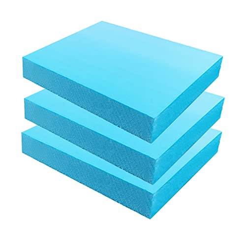 Hochdichte Polystyrolschaumblöcke for Basteln, Bildhauern und Modellieren – 20 cm x 20 cm – Perfekt for Kunstprojekte(Blue,Thickness 4cm 3pcs) von AANNAA