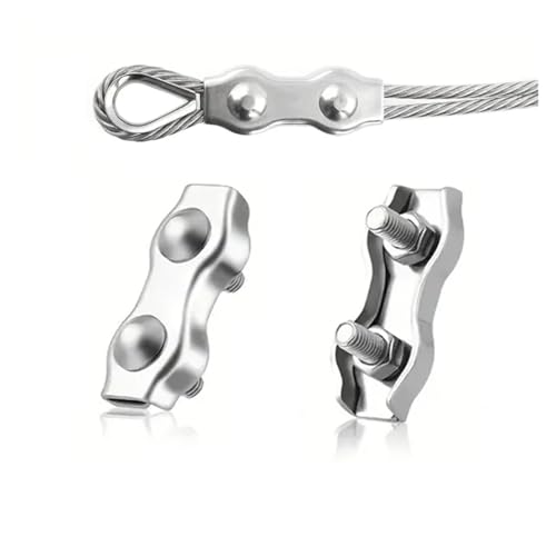 M2-M8 Edelstahl-Doppelpfostenbolzenklemme – Drahtseil-Kabelklemme for Heimwerkerprojekte(M2-5pcs) von AANNAA
