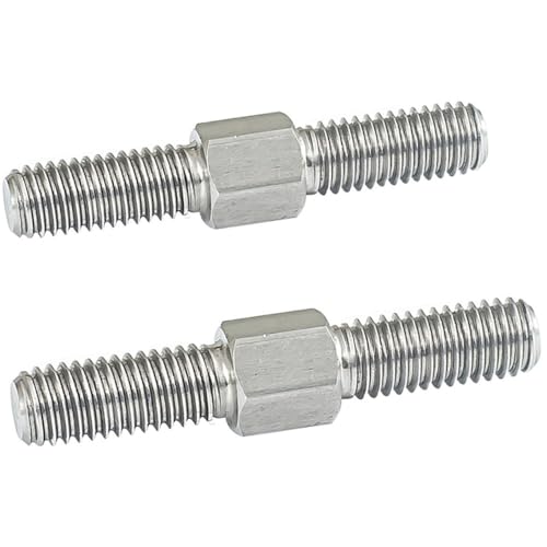 M6 Doppelend-Gewindestangen - 304 Edelstahl Links- und Rechtsgewindestange for elektrische Anwendungen, 2 STK(M6 x 50MM) von AANNAA