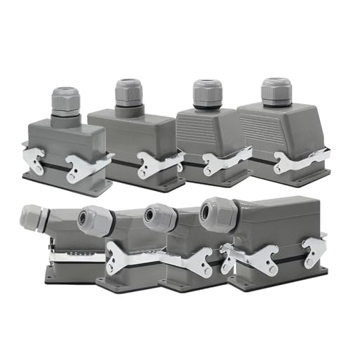 Robuster, wasserdichter Luftfahrtstecker HDC-HE-04/6/16/20/24/32/48 Kernstifte 500 V 16 A – Industrieller Automatisierungsstecker, 1 Stück(48 Core Top Line) von AANNAA