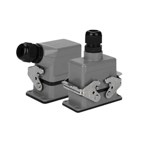 Robuster, wasserdichter Luftfahrtstecker HDC-HE – Industrieller elektrischer Verkabelungsstecker for Automatisierung und Maschinen, 1 Stück(32 Core Side Entry) von AANNAA