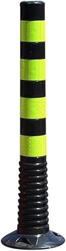 Verstärkter flexibler Kunststoff-Bollard mit reflektierenden Halsbändern - Durable Parking Post, für Lots/Roads/Konstruktion(Schwarz) von AANNAA