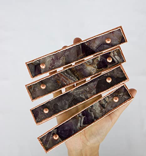 AANTHROPOLOGY By Rhea Set mit 4 Amethyst-Achat-Griffen/Ziehen/Barbarella (Roségold-Finish) von AANTHROPOLOGY By Rhea
