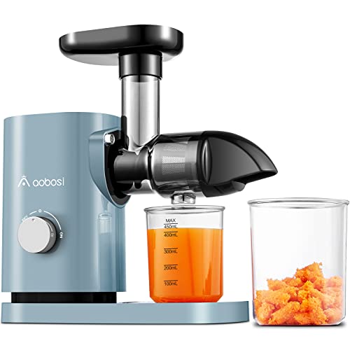 Aobosi Slow Juicer Entsafter Gemüse und Obst Profi Entsafter mit Ruhiger Motor & Umkehrfunktion & Saftkanne & Reinigungsbürste, Bpa-Frei（150 Watt/Blau von AAOBOSI