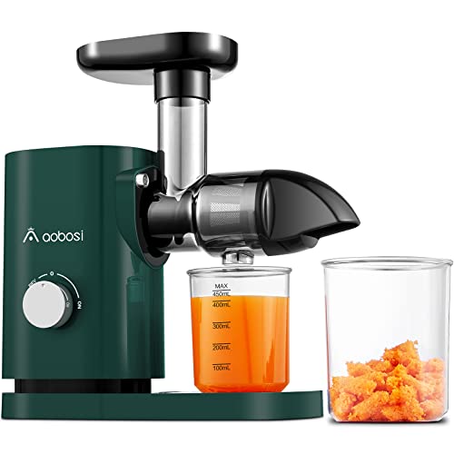 Aobosi Slow Juicer Entsafter Gemüse und Obst Profi Entsafter mit Ruhiger Motor & Umkehrfunktion & Saftkanne & Reinigungsbürste, Bpa-Frei（150 Watt/Grün） von AAOBOSI