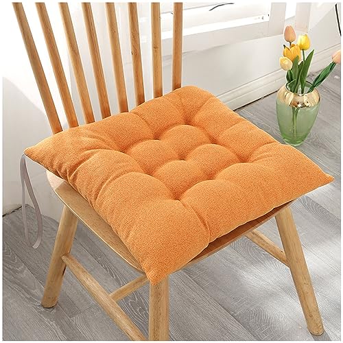 Stuhlkissen 40x40 Cm, Stuhlkissen Für Esszimmerstühle Mit Bändern Bequeme Quadrat Gartenstuhl Polsterauflage Auflage Stühle Für Küche Oder Esszimmer(Size:4 Pack,Color:Warm orange) von AAOCLO