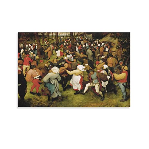 Der Hochzeitstanz 1566 – von Pieter Bruegel der Ältere Malerei Kunstposter Kunstwerke Bild Druck Poster Wandkunst Gemälde Leinwand Dekor Home Poster 40 x 60 cm von AAOTE