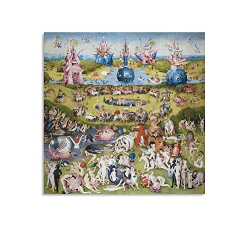 AAOTE Hieronymus Bosch, Kunstposter, Motiv: Garten der irdischen Freuden – coole Kunstwerke, Malerei, Wandkunst, Leinwanddrucke, hängende Bilder, Poster, 30 x 30 cm von AAOTE