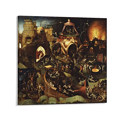 Renaissance Paintings of Hell – von Hieronymus Bosch, Malerei, Kunstposter, Bilddruck, Wandkunst, Poster, Malerei, Leinwand, Poster, Kunstwerke, Raumästhetik, 40 x 40 cm von AAOTE