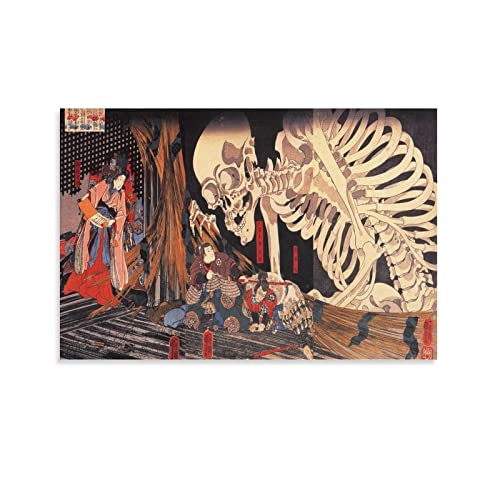 Takiyasha The Witch And The Skeleton Spectre – von Utagawa Kuniyoshi Malerei Kunst Poster Leinwand Malerei Poster Wandkunst Dekorative Bild Drucke Moderne Dekoration 60 x 90 cm von AAOTE