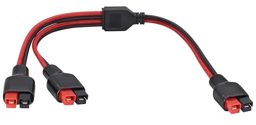 AAOTOKK 14AWG Anderson Y Splitter Kabel,Anderson 1 to 2 Anderson Stecker Solar Lade Verlängerungskabel,Anderson Stecker für tragbares Kraftwerk Solargenerator Solarpanel (36 cm/1 to 2) von AAOTOKK