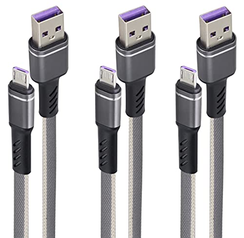 AAOTOKK 3Fuß USB Micro Kabel Flaches Nylon Geflochtenes USB A a Micro Hochgeschwindigkeitsdatensynchronisierung a Aufladung Kompatibel mit Samsung, Huawei,Android Smartphones,Tablets(Grau/3Stücke) AAOTOKK 3Fuß USB Micro Kabel Flaches Nylon Geflochtenes USB A a Micro Hochgeschwindigkeitsdatensynchronisierung a Aufladung Kompatibel mit Samsung, Huawei,Android Smartphones,Tablets(Grau/3Stücke) von AAOTOKK
