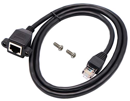 AAOTOKK Cat 6 Netzwerk Ethernet Kabel RJ45 Männlich zu Weiblich Abgeschirmtes Ethernet Netzwerkanschluss Schraubpaneel Verlängerungskabel für Router, Modem (1M / 3ft) von AAOTOKK