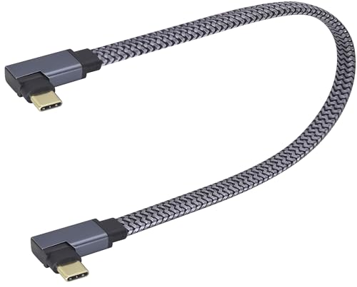 AAOTOKK Flacher Rechtwinkliger Winkel 90 Grad 10Gbps 4K@60HzPD 60W USB 3.1 Gen 2 Männlich auf Männlich Ladekabel,Passend für Tablets,Telefone und mehr Typ-C Geräte (0.3M-M/M) von AAOTOKK
