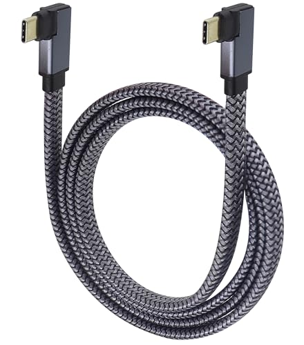 AAOTOKK Flacher Rechtwinkliger Winkel 90 Grad 10Gbps 4K@60HzPD 60W USB 3.1 Männlich zu Männlich Ladekabel,Passend für Tablets,Telefone und mehr Typ C Geräte mit USB 3.1 Typ-C Kabel (1M-M/M) von AAOTOKK